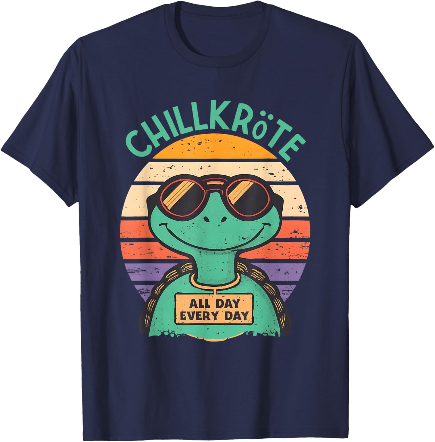 Chillkröte Fresh and Cool with Sunglasses , black T-Shirt - T-Shirt | Navy