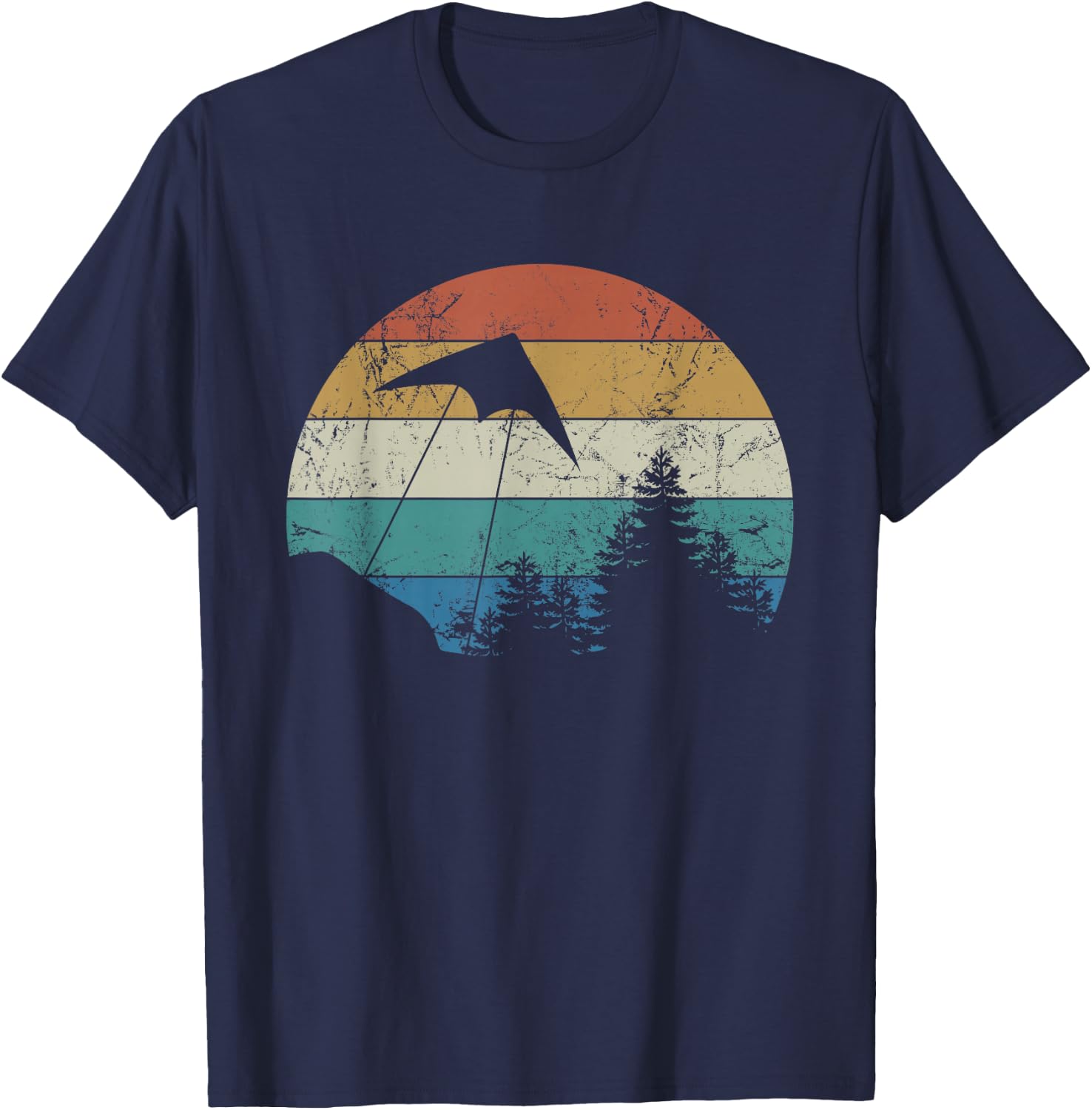 Stunt Drachen Fliegen Retro Fliegen Ein Drachen Love Stunt Drachen T-Shirt - T-Shirt | Navy