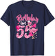 55th Birthday Gift Flamingo Fan 55 Year Old Women 55th Bday T-Shirt - T-Shirt | Navy