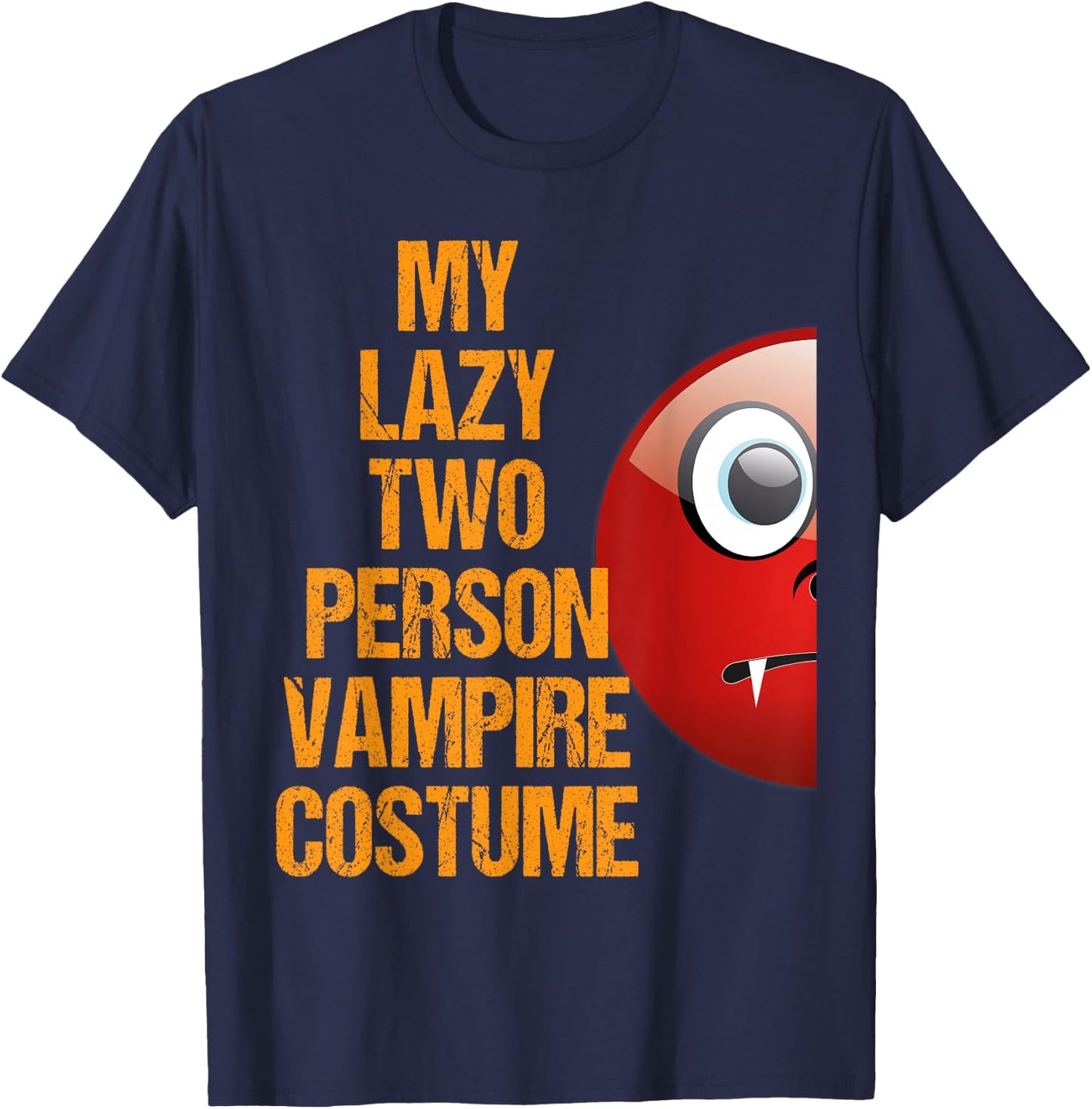 Vampire 1 Matching Couple Costume Funny Easy Halloween Shirt T-Shirt - T-Shirt | Navy