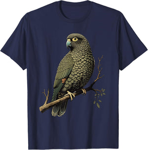 Vintage Kea Parrot Bird T-Shirt - T-Shirt | Navy