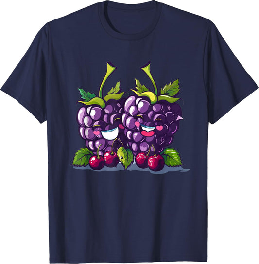 Laughing Blackberries Costume for Fruits Fans and Couples T-Shirt - T-Shirt | Navy