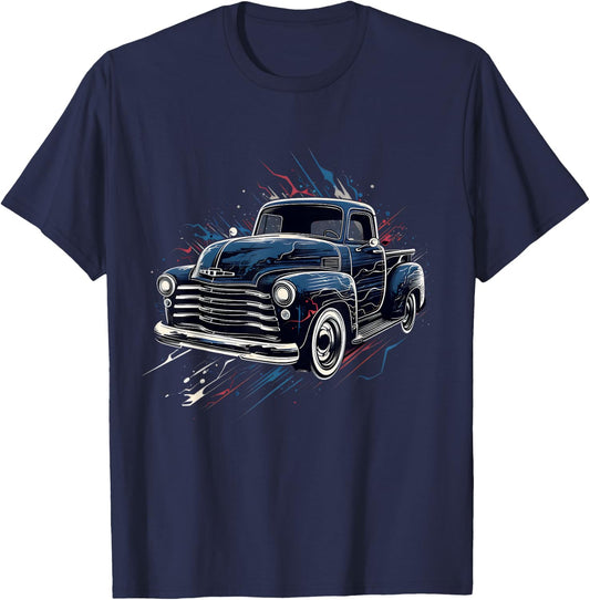 Truck Vintage Old Classic School American Pickup Retro Farm T-Shirt - T-Shirt | Navy