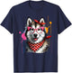 Paint Art Alaskan Malamute Malamutes Painter Artist T-Shirt - T-Shirt | Navy