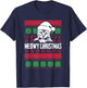 Meowy Cat Pet Owner Lover Pun Funny Ugly Christmas Sweater T-Shirt - T-Shirt | Navy