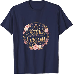 Mother of The Groom Bridal Shower Floral T-Shirt - T-Shirt | Navy