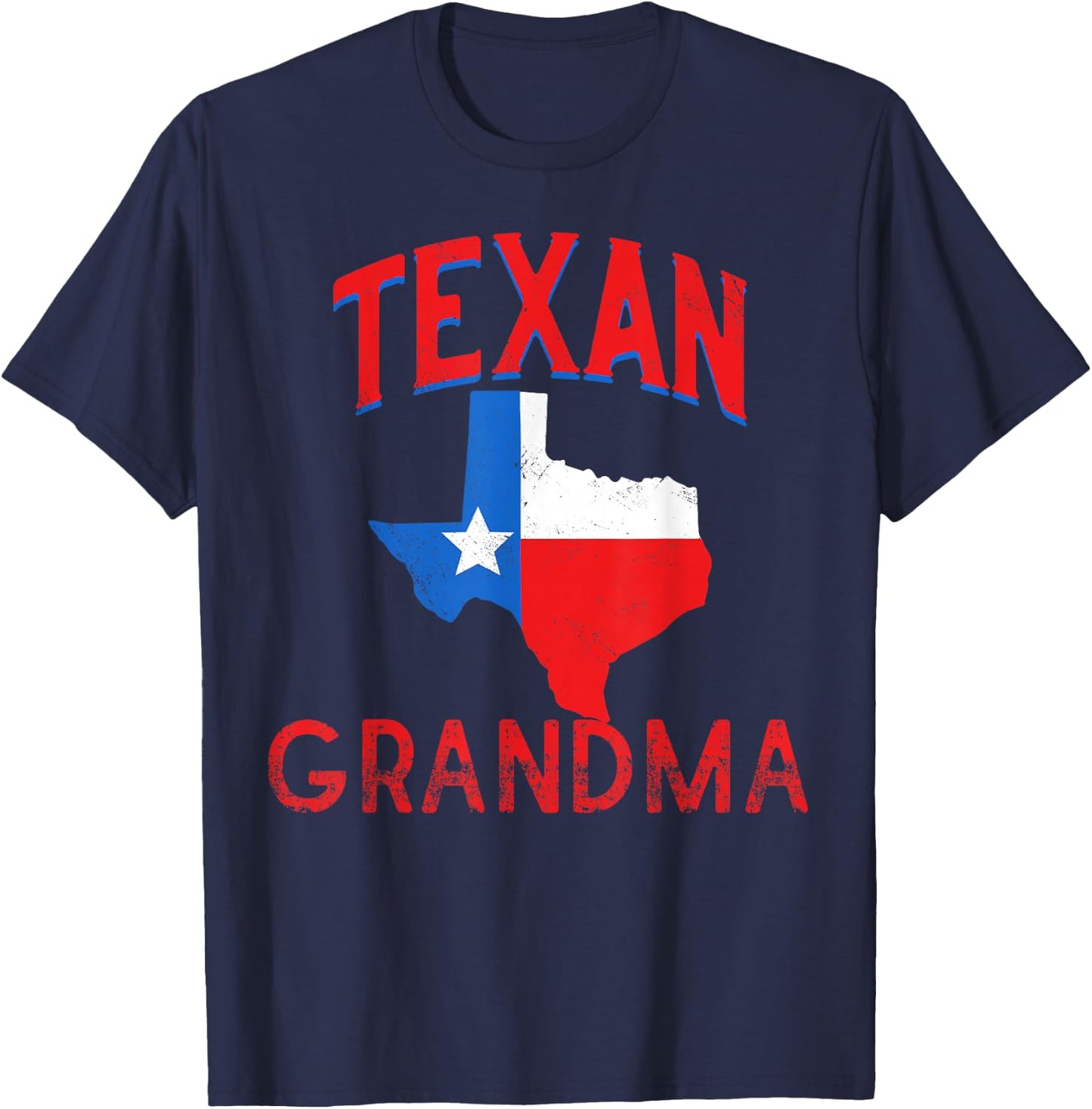 Texan Grandma Texas Flag Proud Vintage Grandmother Nan T-Shirt - T-Shirt | Navy