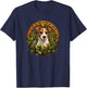 JRT Dog Lover Round Stained Glass Jack Russell T-Shirt - T-Shirt | Navy