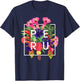 Flowers of Peru Word Art - Peruvian Pride T-Shirt - T-Shirt | Navy