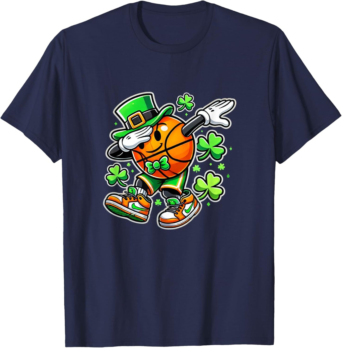 Basketball St Patricks Day Irish Basketball T-Shirt - T-Shirt | Navy