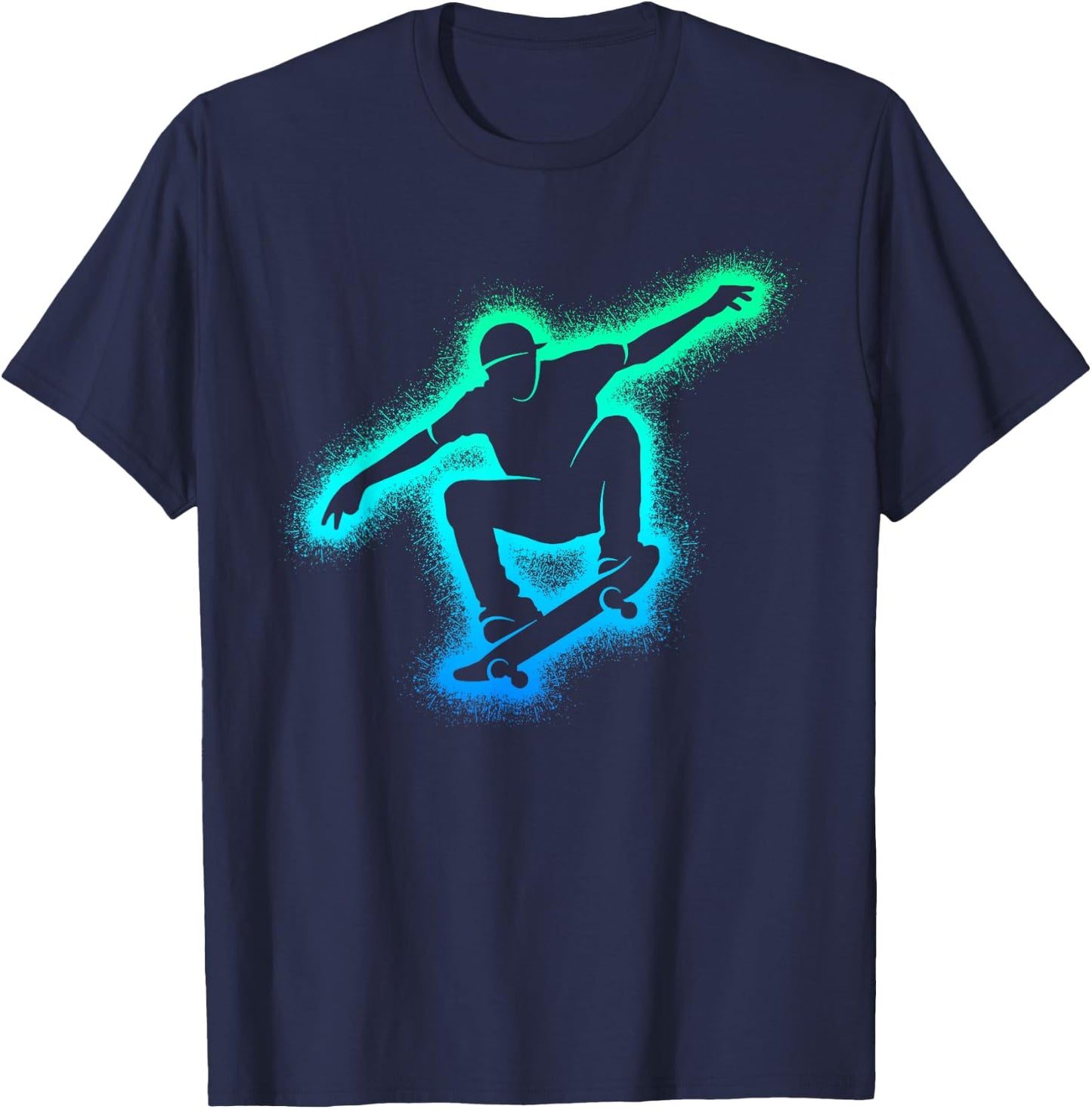 Skate Skateboarder Skater Child Man Boy Skateboard , Black, S T-Shirt - T-Shirt | Navy