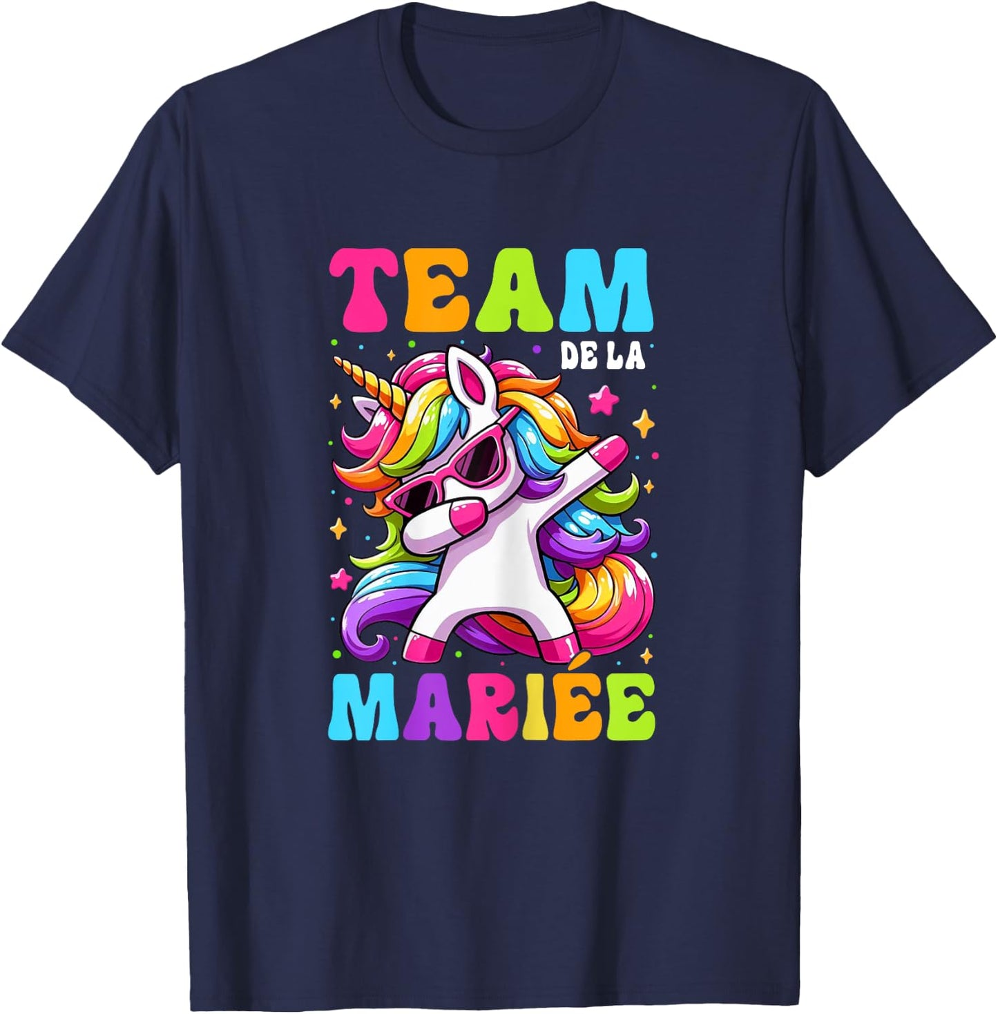 Funny Team Bride Evjf Femme Future Mariée Licorne T-Shirt - T-Shirt | Navy