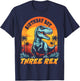Three Rex T-Rex Boys 3rd Birthday Dinosaur Party Dino Lover T-Shirt - T-Shirt | Navy