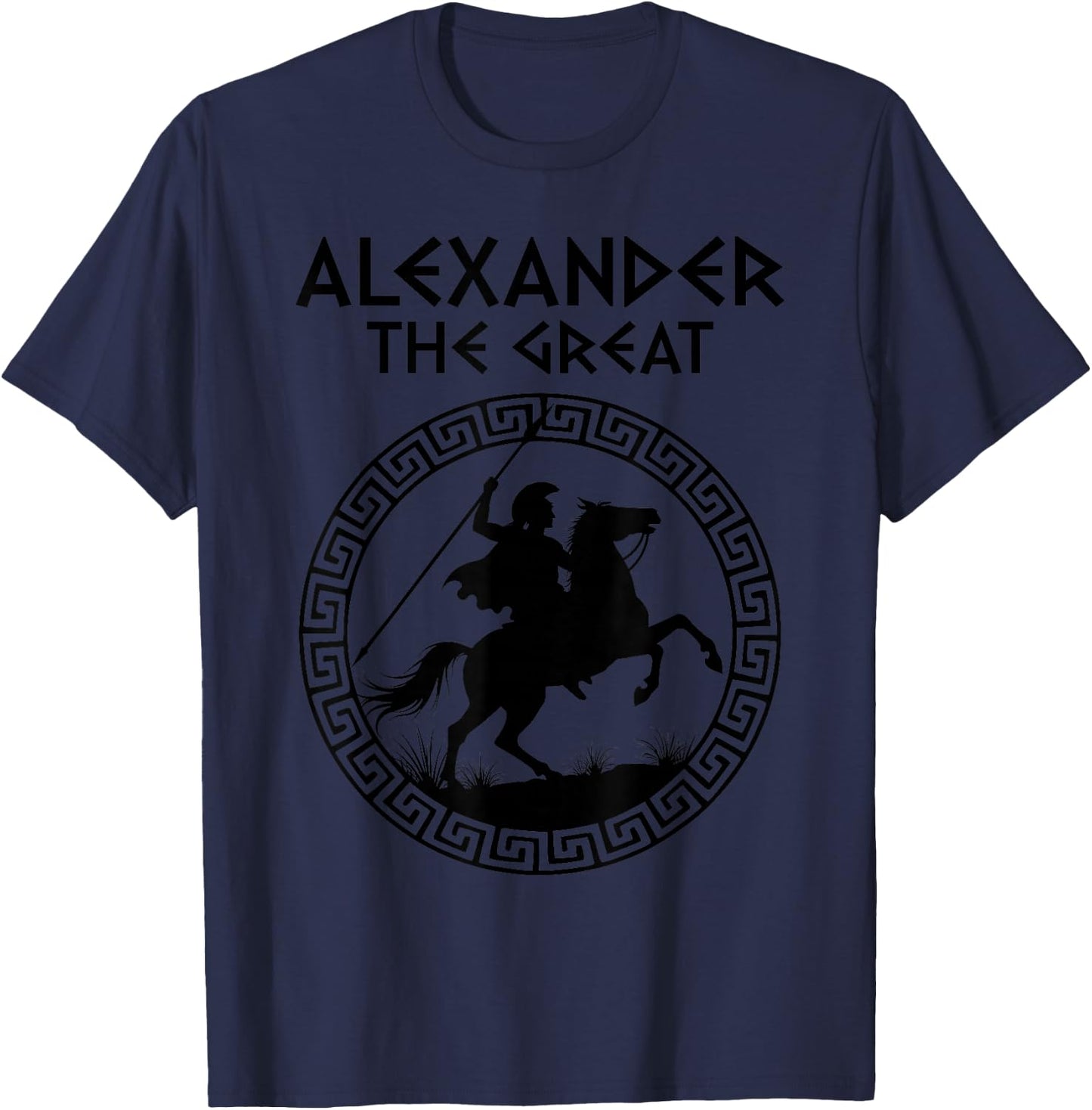 Alexander the Great and Bukephalos , gray T-Shirt - T-Shirt | Navy