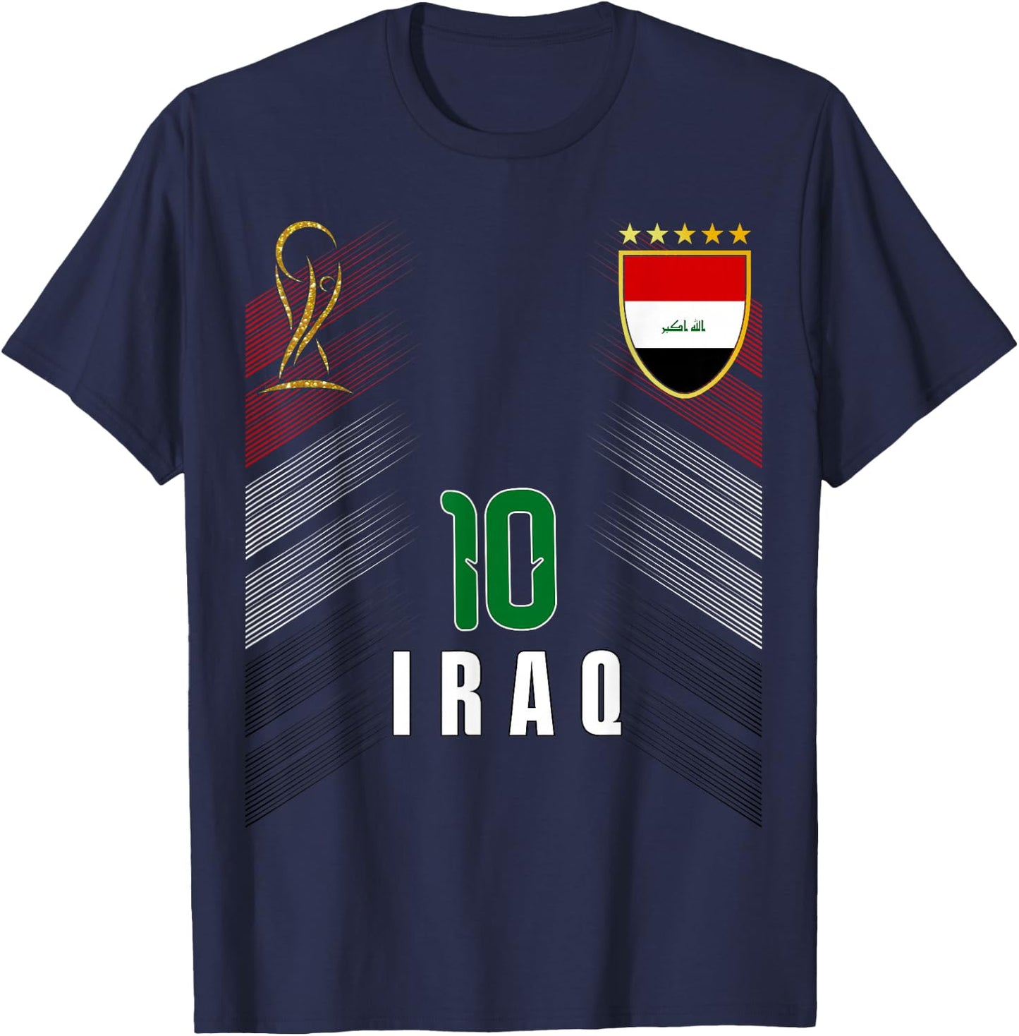 Vintage Iraq Flag Iraqi Pride Lovers Retro T-Shirt - T-Shirt | Navy