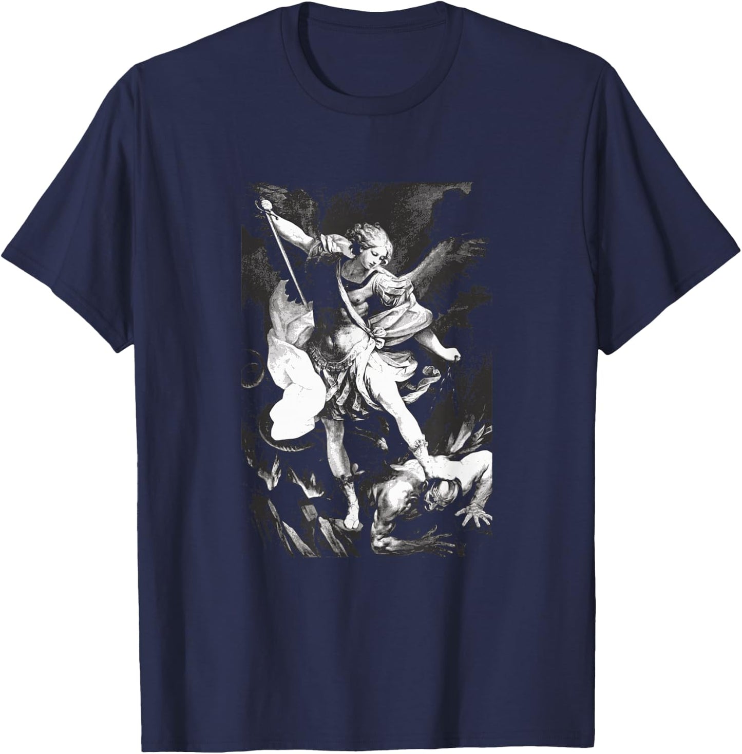 Saint Michael Archangel Angel Catholic Patron T-Shirt - T-Shirt | Navy