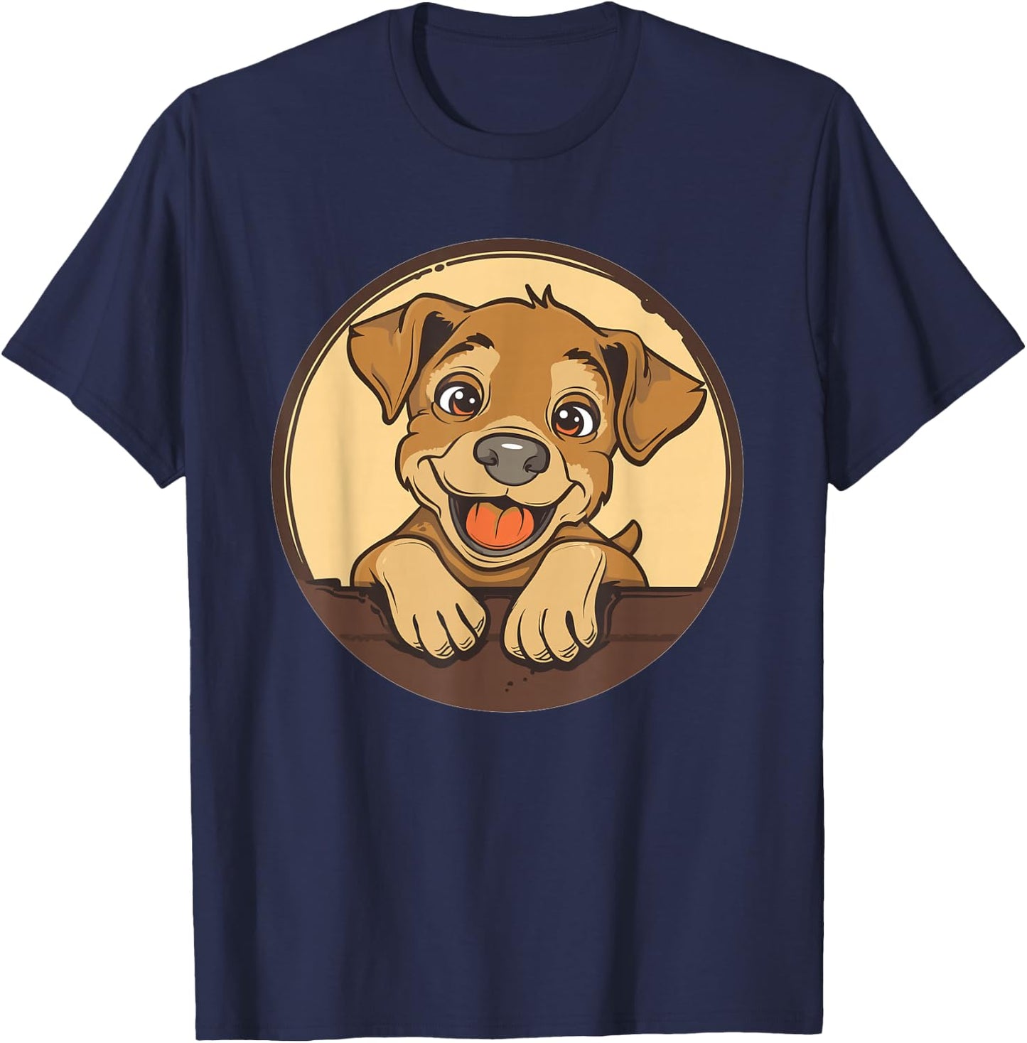 Cartoon Dog I Kids Dog T-Shirt - T-Shirt | Navy
