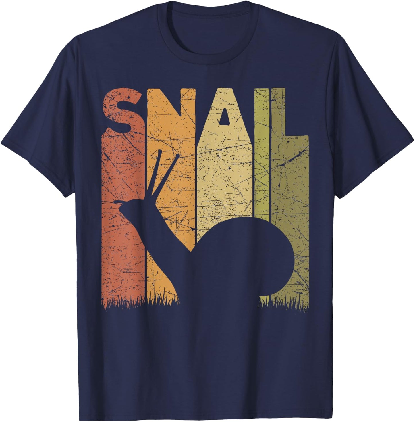 Snail Vintage Malacology Snail Lover Retro Malacologist T-Shirt - T-Shirt | Navy