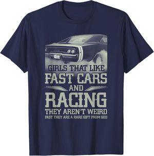 Racing Girl That Like Fast Cars Racing They Aren't Weird T-Shirt - T-Shirt | Navy