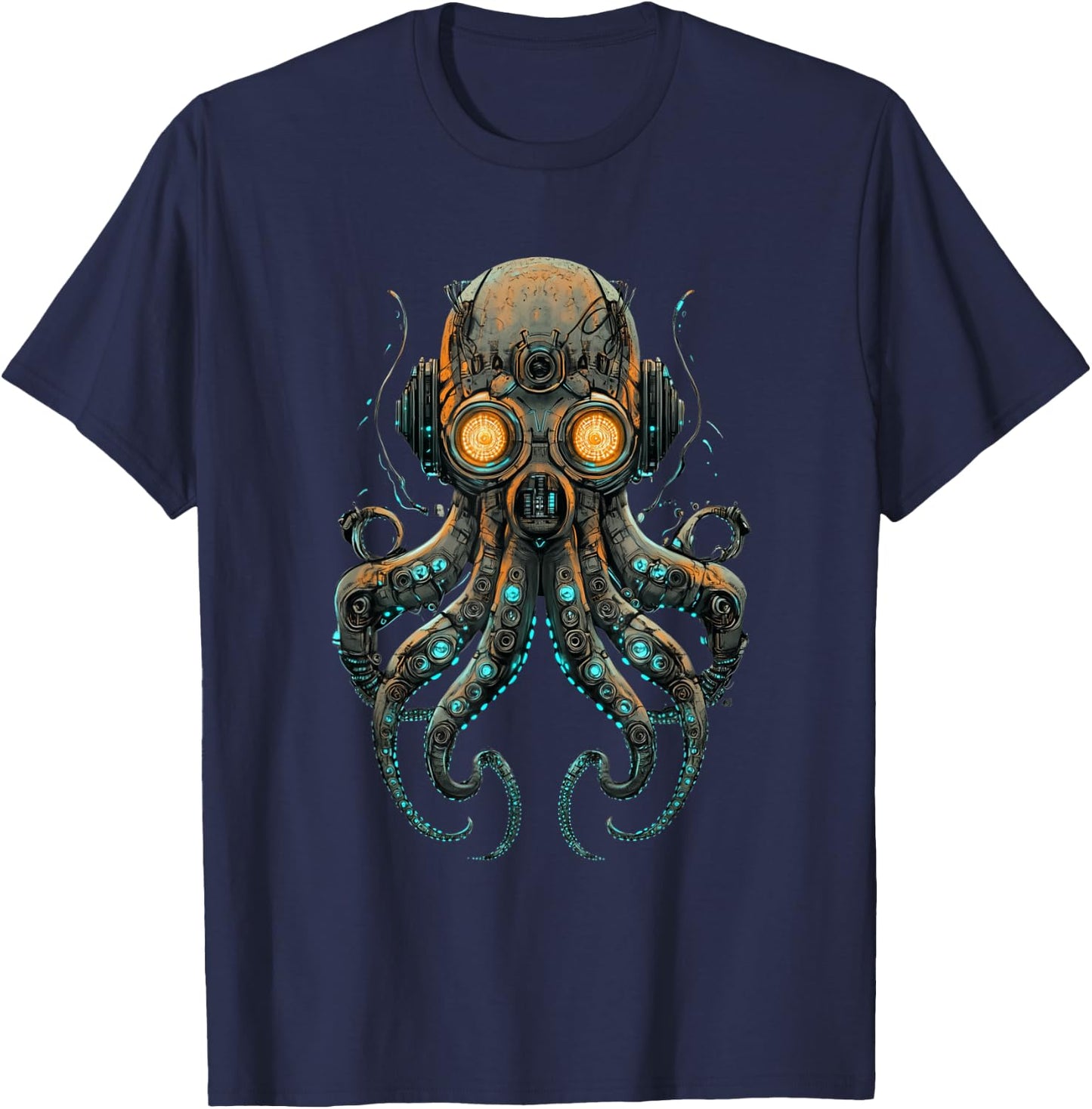 Octopus Cyborg Steampunk T-Shirt - T-Shirt | Navy