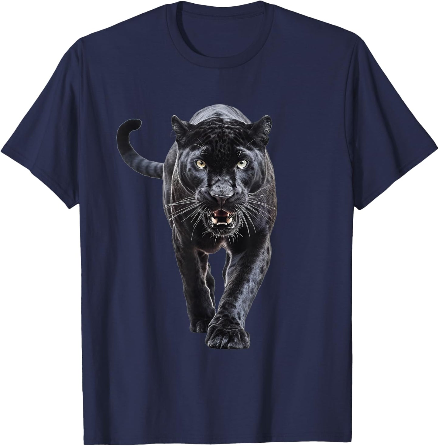 Black Panther Walking for Lovers Animal Leopard & Jaguar T-Shirt - T-Shirt | Navy
