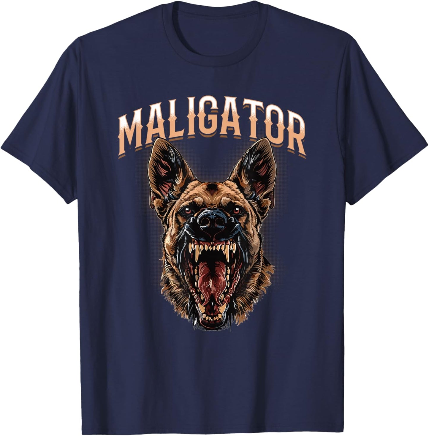 Maligator Belgian Malinois Dog Breed , Black, S T-Shirt - T-Shirt | Navy
