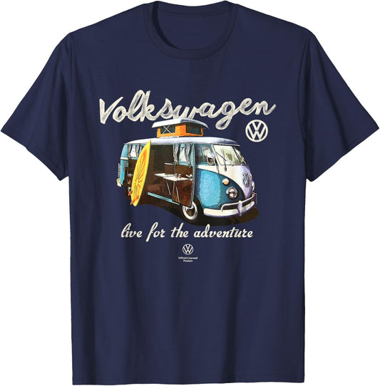 Type 2 T1 Campervan Live For The Adventure Father's Day T-Shirt - T-Shirt | Navy