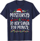 Most Likely to Ask Santa for Money Family Funny Christmas T-Shirt - T-Shirt | Navy