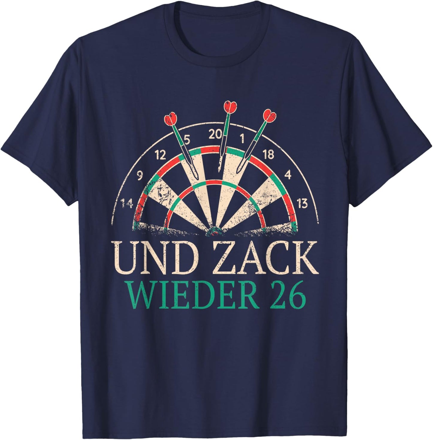 Ultra Dart and Zack Again 26 Darts , black T-Shirt - T-Shirt | Navy
