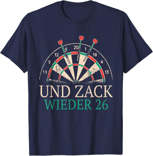 Ultra Dart and Zack Again 26 Darts , black T-Shirt - T-Shirt | Navy