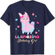 Llama Birthday Girl Llamazing Birthday Alpaca Llama Girl T-Shirt - T-Shirt | Navy