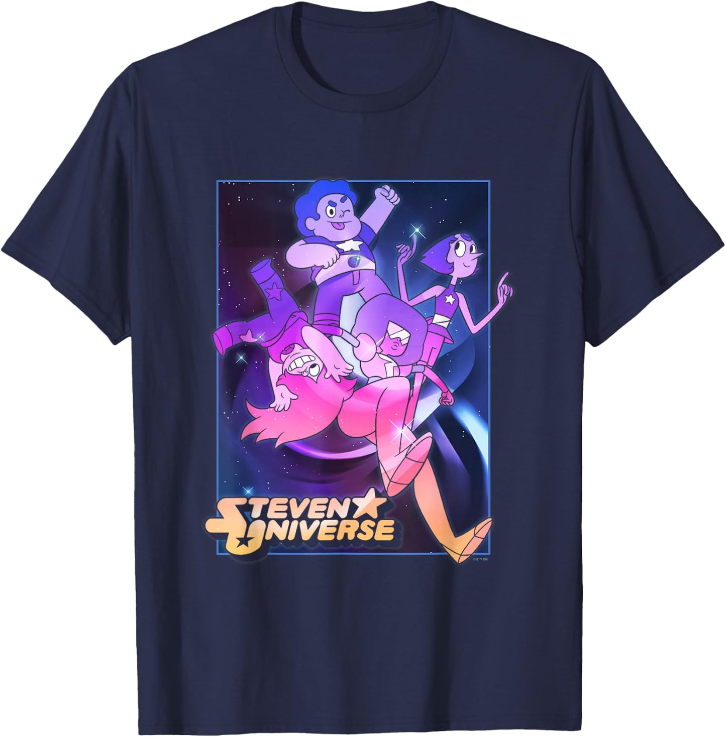 Steven Universe Crystal Gems Galactic Poster T-Shirt - T-Shirt | Navy