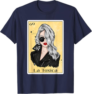 Women Spanish-Mexican Bingo Gifts Girls Toxica - La Toxica T-Shirt - T-Shirt | Navy