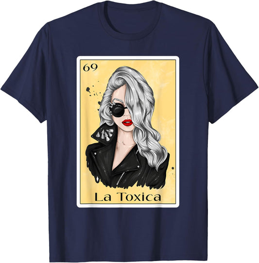 Women Spanish-Mexican Bingo Gifts Girls Toxica - La Toxica T-Shirt - T-Shirt | Navy