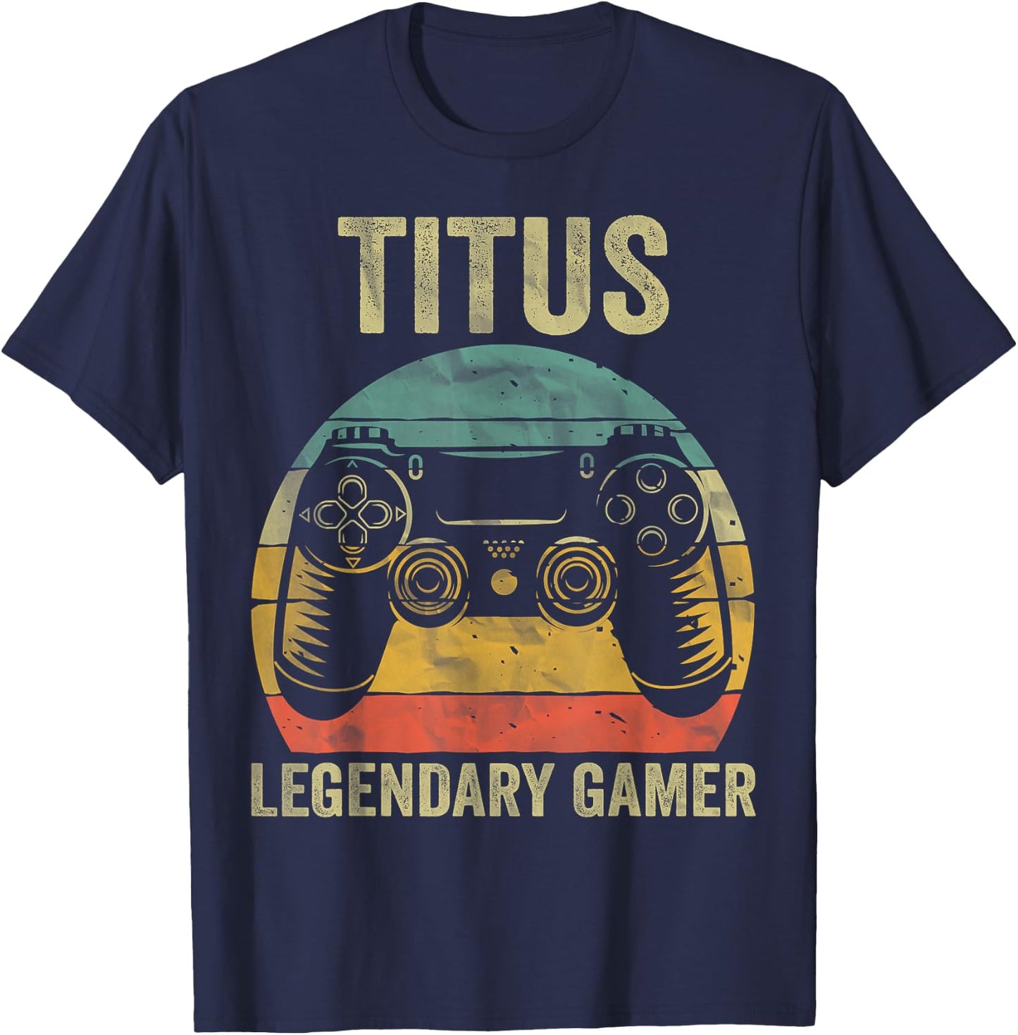 Personalised Legendary Gamer Shirt Titus Name Video Gamer , black, s T-Shirt - T-Shirt | Navy