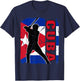 Cuban Baseball Player Cuba Flag Baseball Fans T-Shirt - T-Shirt | Navy