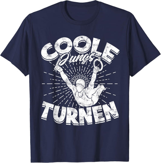 Kinder Jungen Turnen Geschenke Turner Coole Jungs Turnen - Schwarz, Kurzarm, S, Cartoon, Sport, Kinder, Jungen, Turner T-Shirt - T-Shirt | Navy