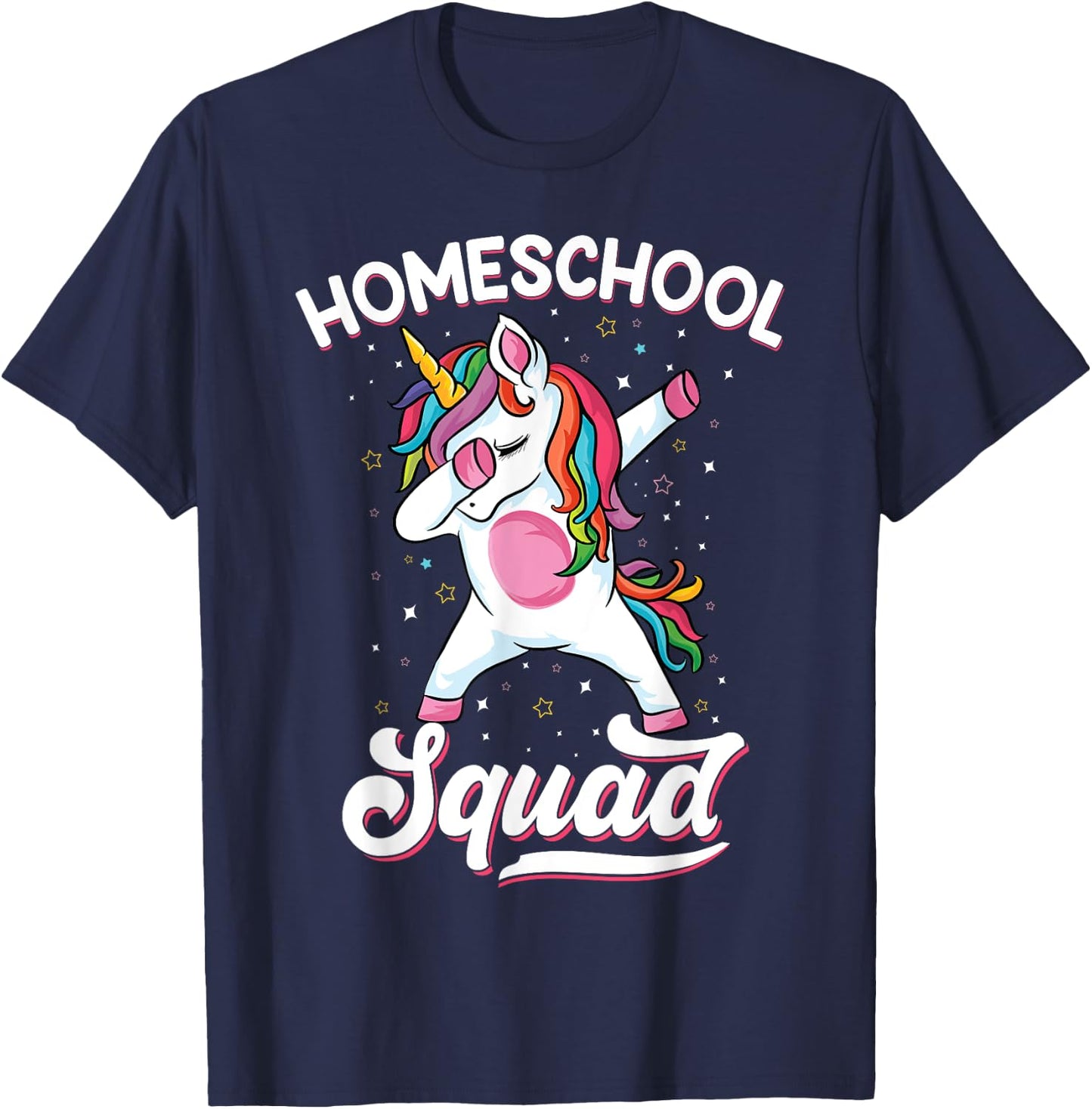 Magical cute Dabbing unicorn First Day Of School Homeschool T-Shirt - T-Shirt | Navy