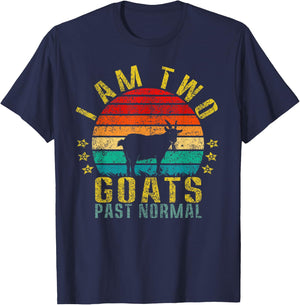 I Am Two Goats Past Normal Funny Retro T-Shirt - T-Shirt | Navy