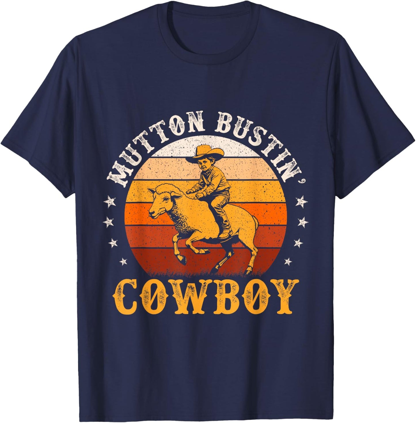 Mutton Busting Cowboy Rodeo Sheep Riding Mutton Buster Youth T-Shirt - T-Shirt | Navy