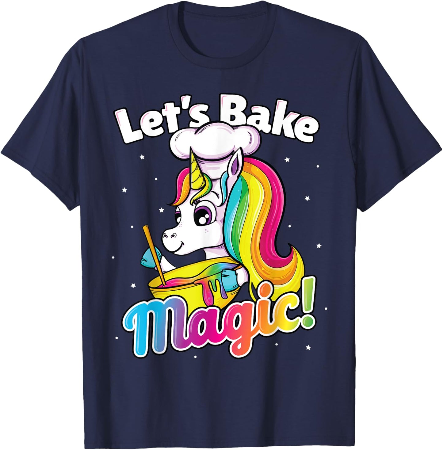 Unicorn Baking Shirt Rainbow Cupcake Cake Girl Gift Cook Kid T-Shirt - T-Shirt | Navy