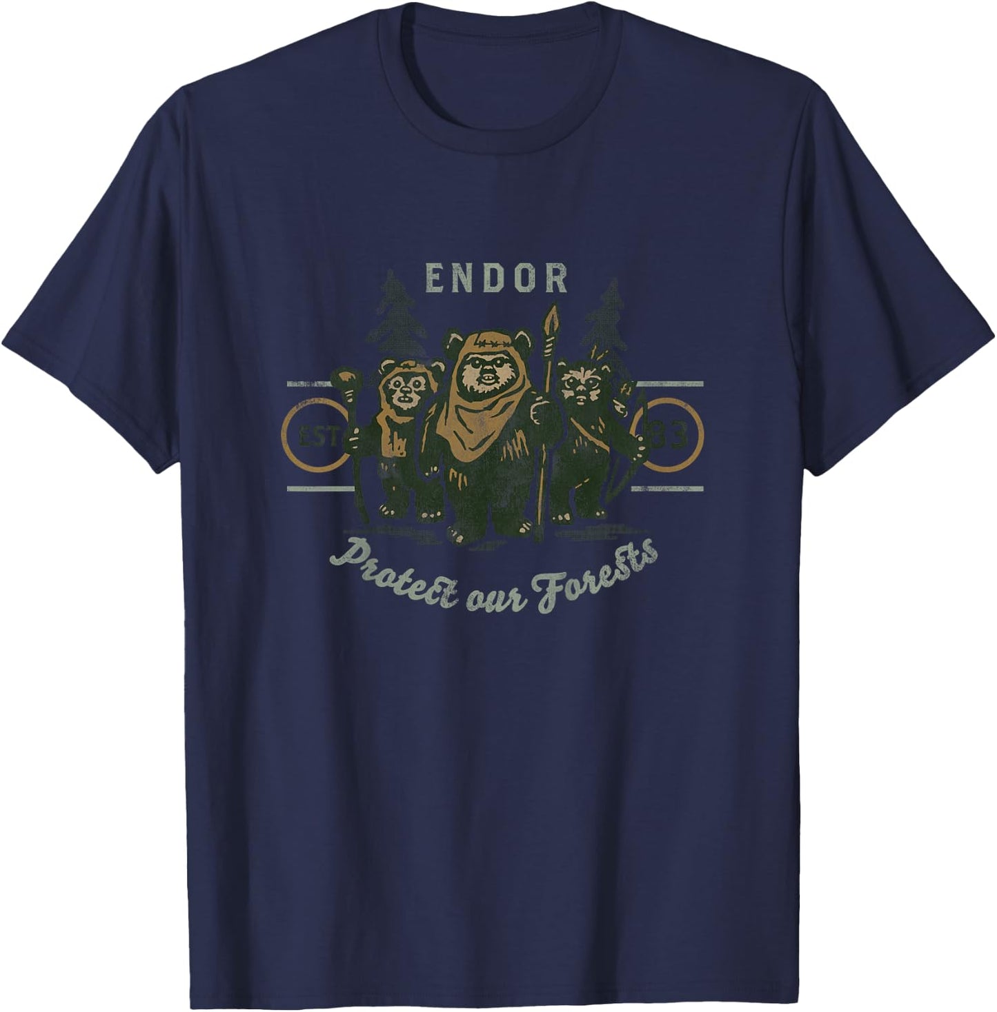 Kids Star Wars Ewok Endor Protect Our Forests T-Shirt - T-Shirt | Navy