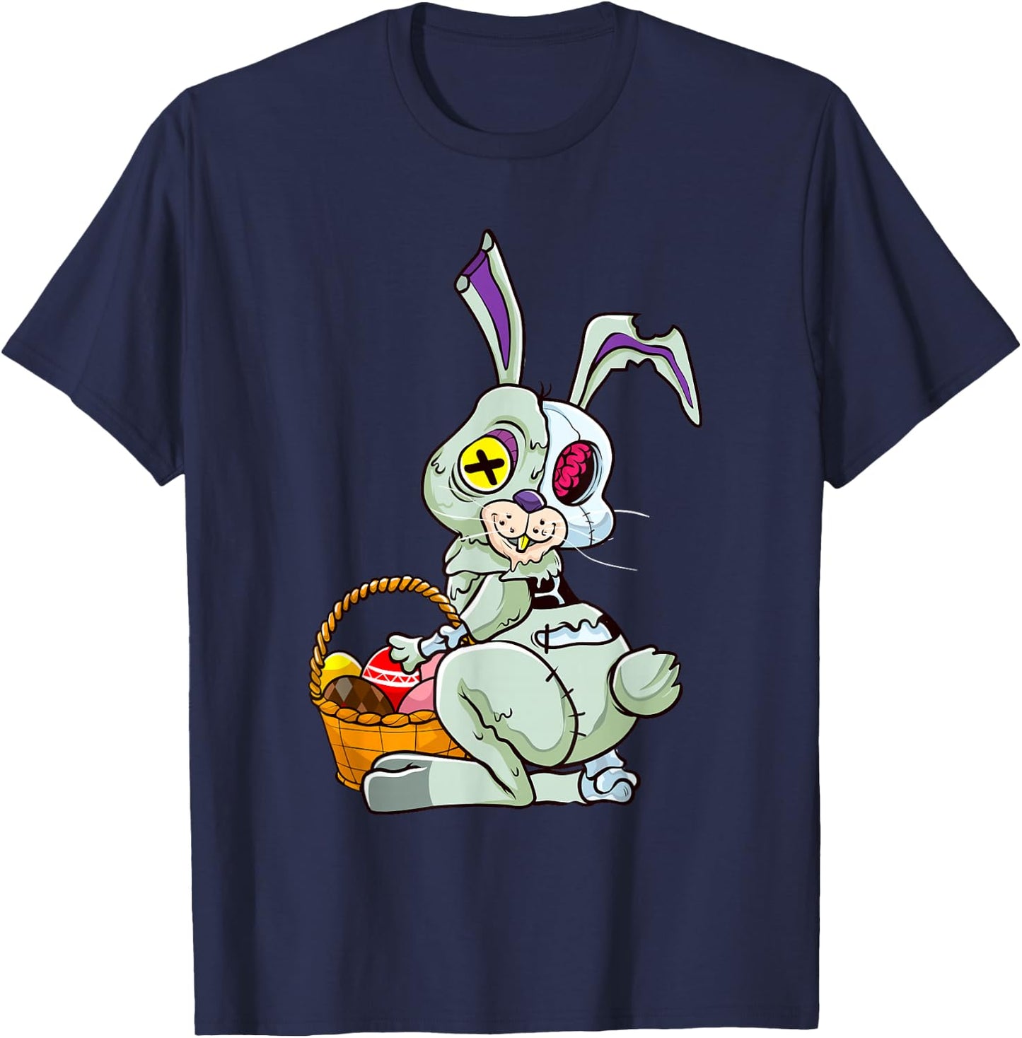 Zombie Easter Bunny Pastel Goth Easter Egg Women Teen Girls T-Shirt - T-Shirt | Navy