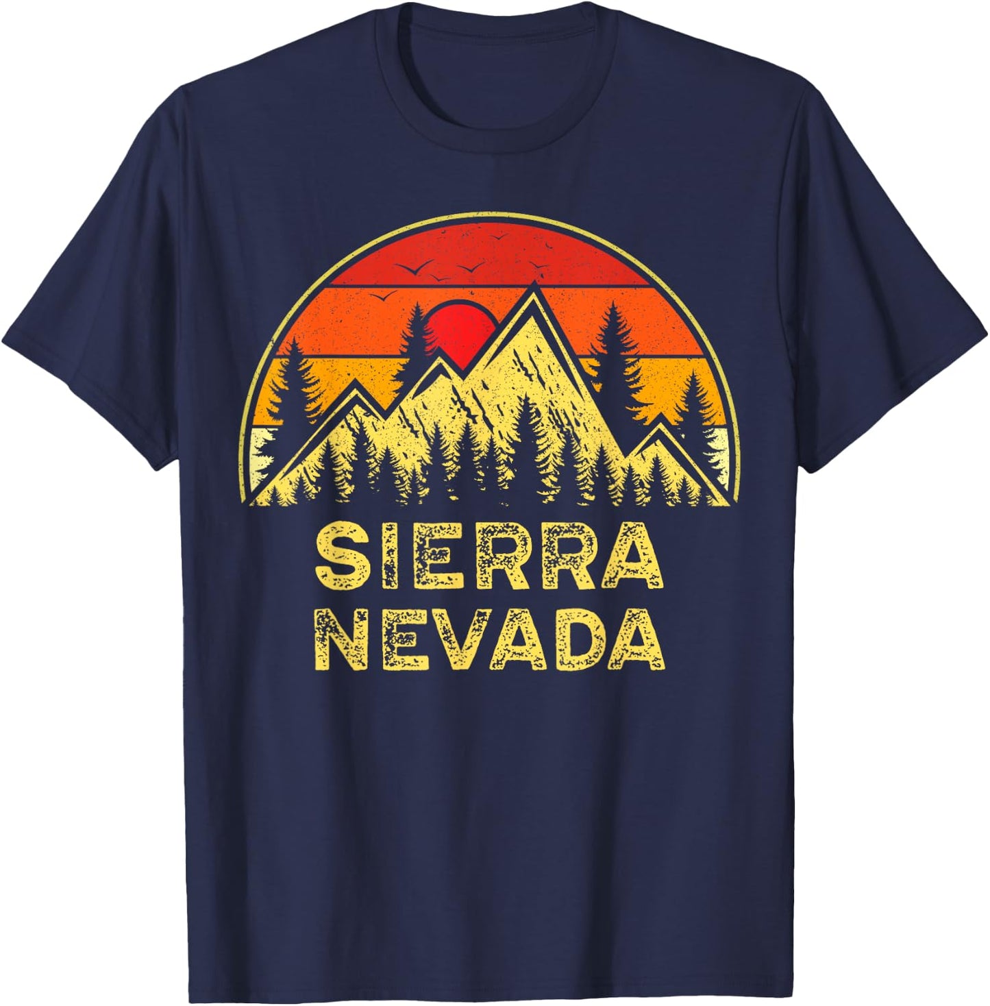 Vintage Sierra Nevada NV Mountains Nature Hiking Souvenir T-Shirt - T-Shirt | Navy