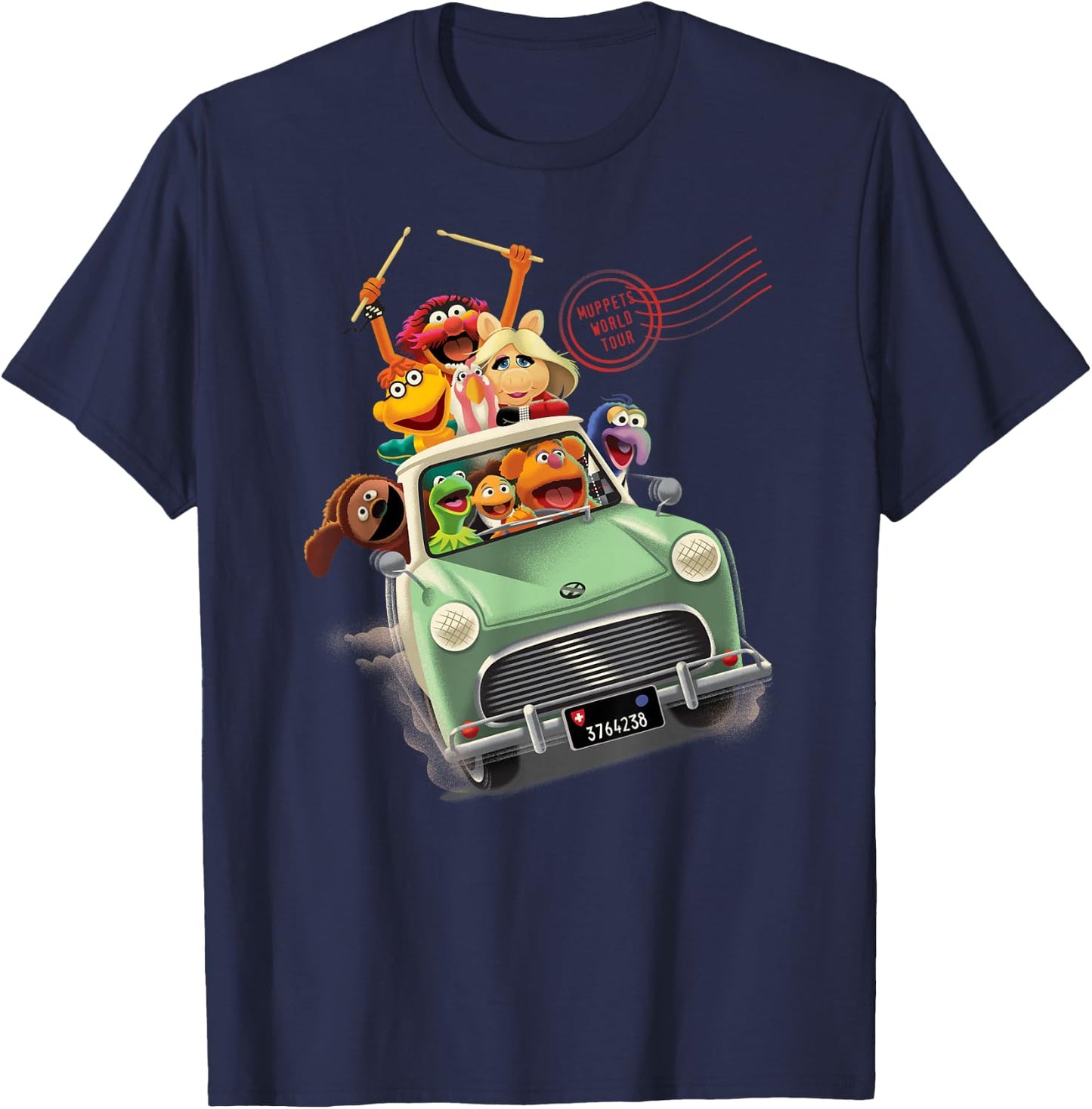 The Muppets - World Tour Driving Car Group T-Shirt - T-Shirt | Navy