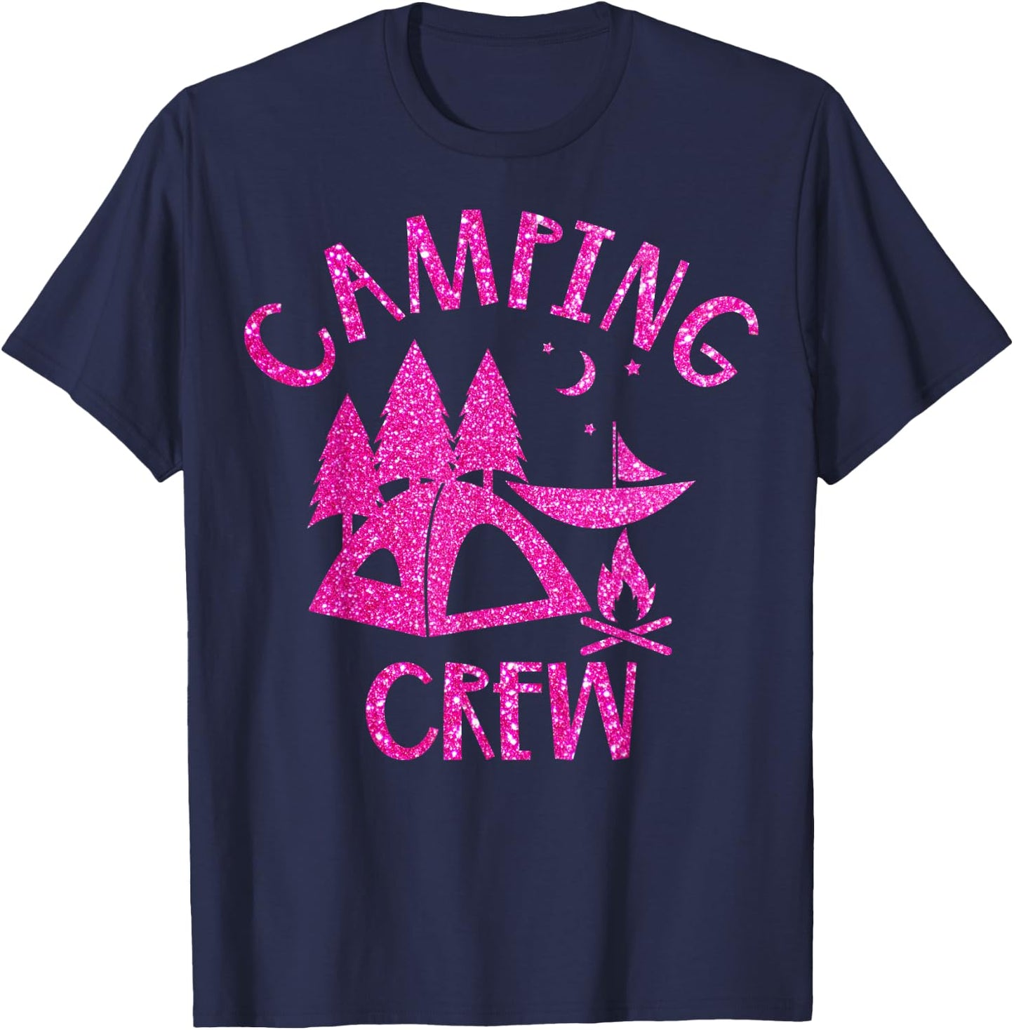 Camping Crew Camper Girly Pink T-Shirt - T-Shirt | Navy