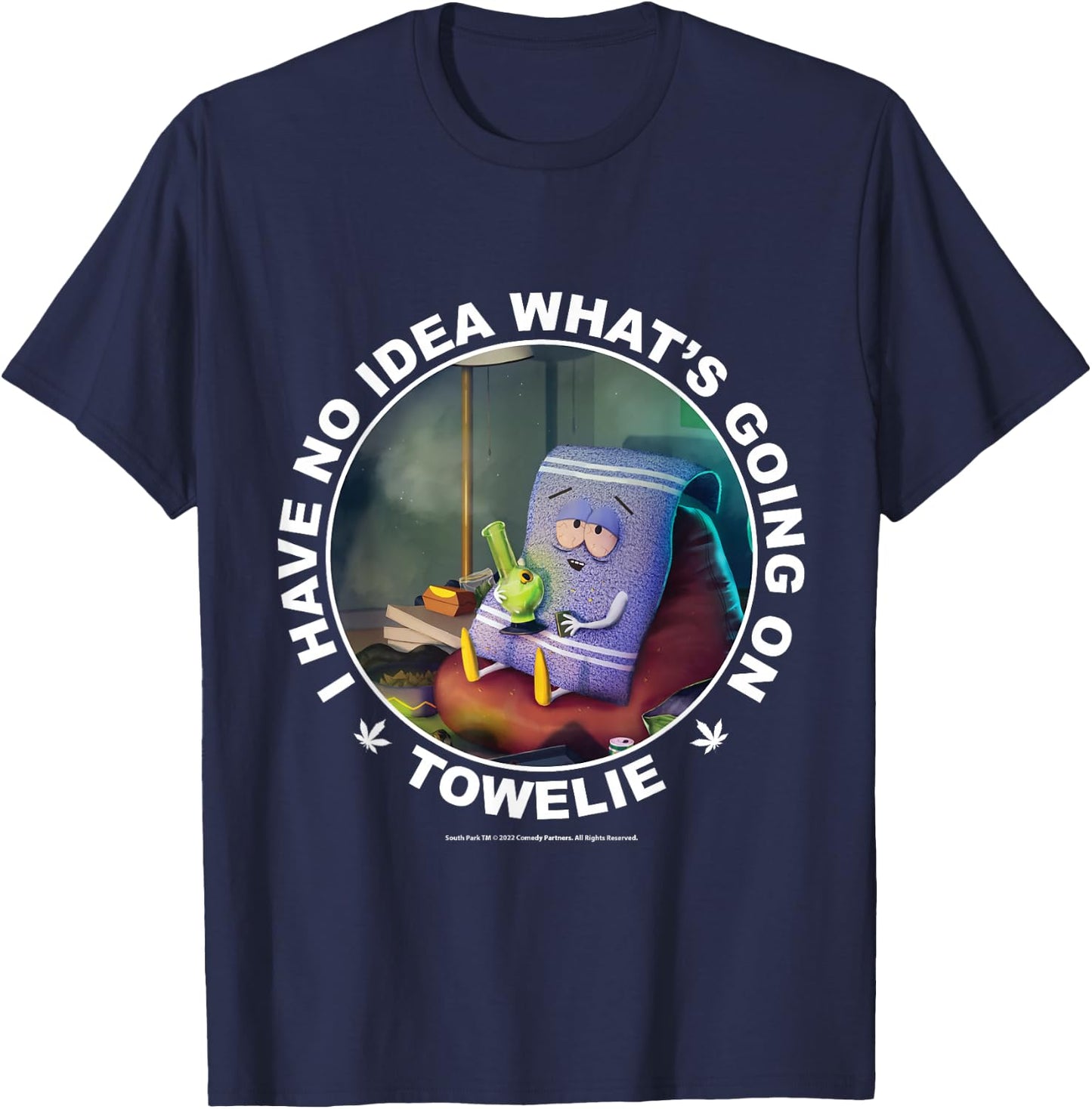South Park with German Text "Ich habe keine Ahnung was los ist, black T-Shirt - T-Shirt | Navy