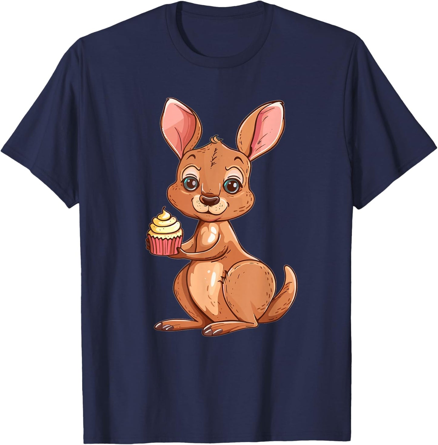 Cute Cupcake Kangaroo T-Shirt - T-Shirt | Navy