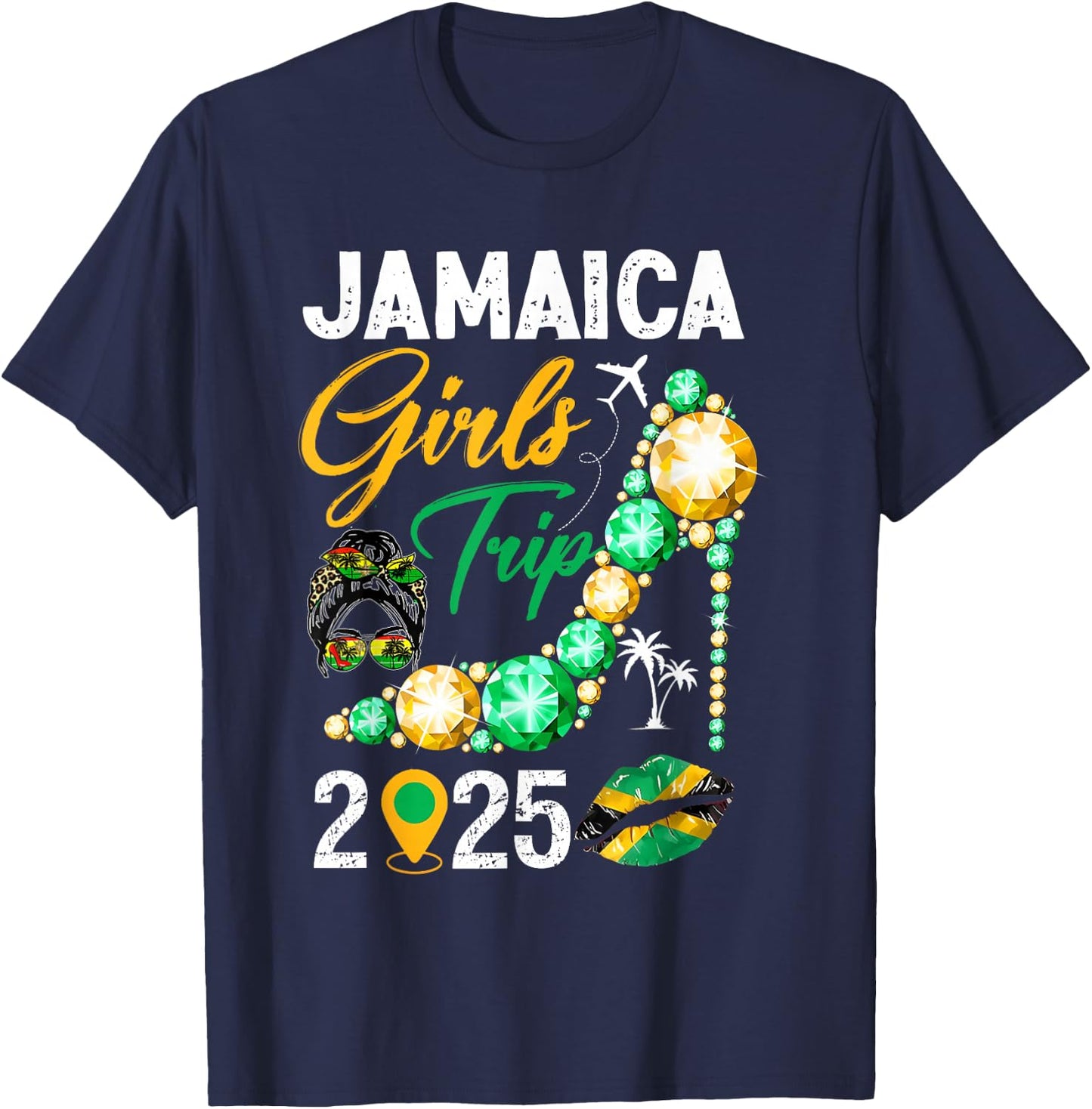 Girls Trip Jamaica 2025 Weekend Summer Vacation Trip T-Shirt - T-Shirt | Navy