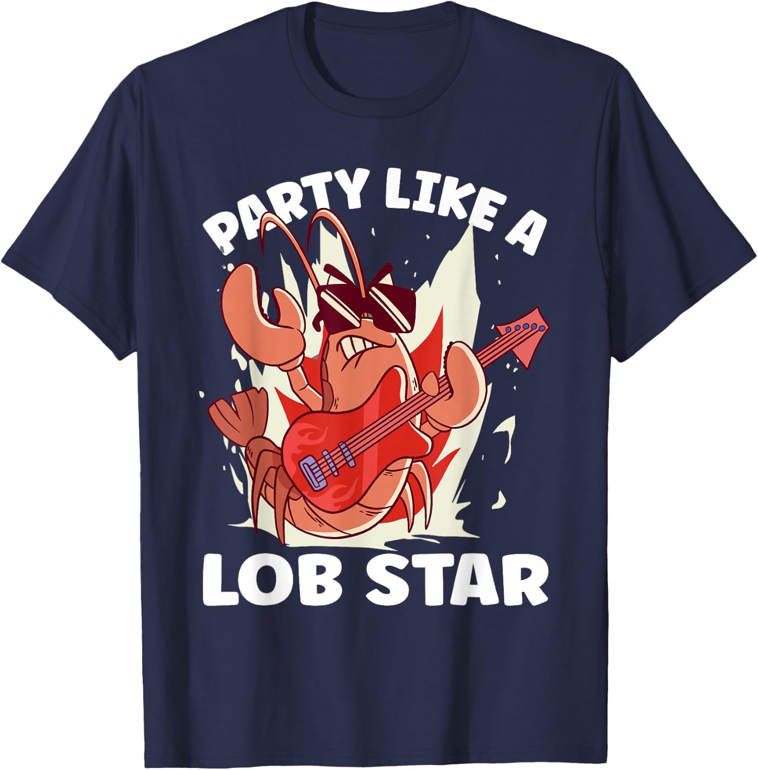 Party Like A Lob Star Lobster T-Shirt - T-Shirt | Navy